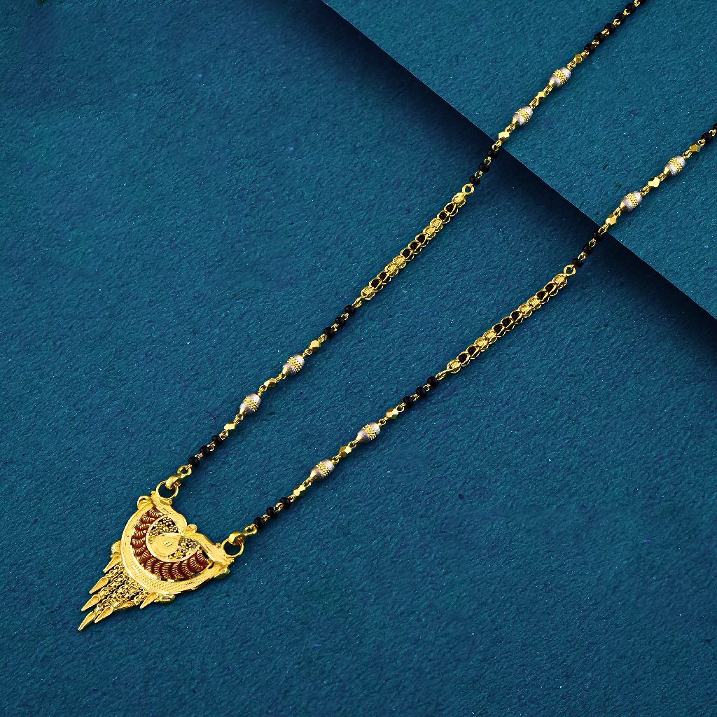 22K 916 KOLKATA STYLE SINGAL LINE MANGALSUTRA