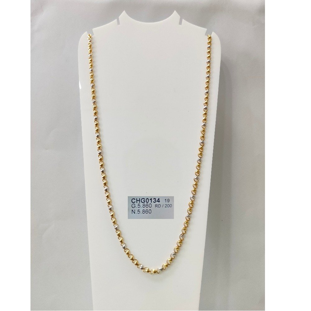 22KT Gold White Indian Chain 