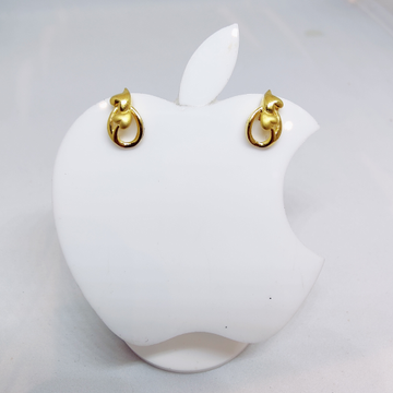 22k gold plain leaf design ladies earring by 