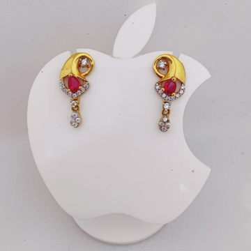 22k Gold Exclusive Red Stone Earring by 