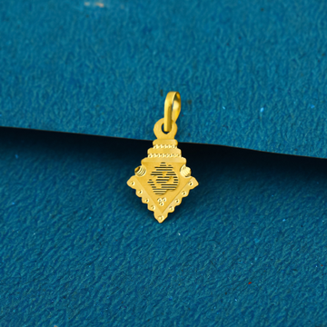 18K Plain OM Design Light Weight Gold Pendant. by 
