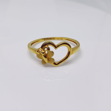 22k gold plain heart and butterfly ladies ring by 
