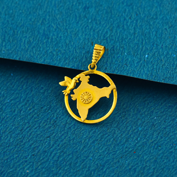 22K Indian Map Design Fancy Gold Pendant by 