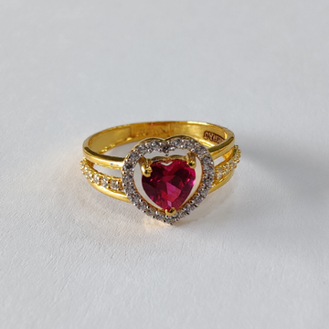 916 gold heart shape ruby stone ring by 
