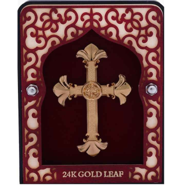 24k gold leaf cross frame by 