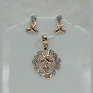 18k rose gold cz pendant set by 