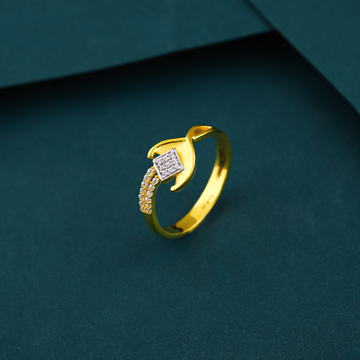 22K Gold Fancy Diamond Ring For Girls by 