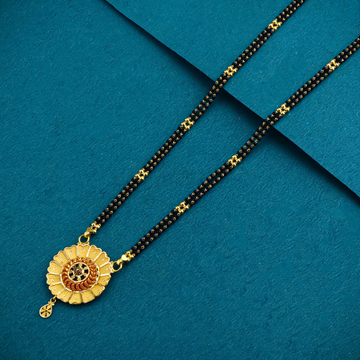 22k 916 gold fancy round shape pendant mangalsutra by 