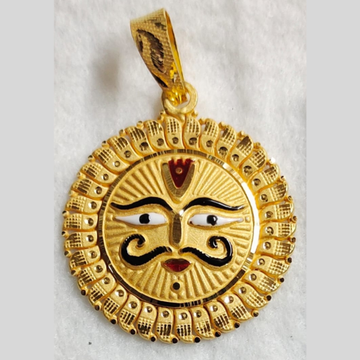 22k gold meenakari surya pandant by 