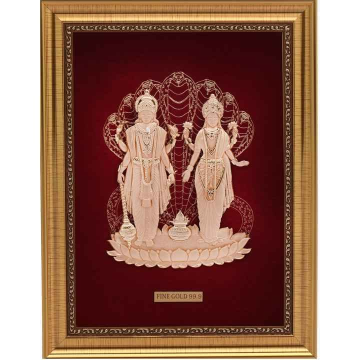 24k gold leaf Vishnu-laxmiji frame by 