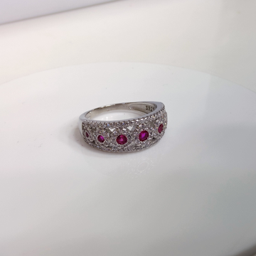 92.5 silver red stone ladies ring by 