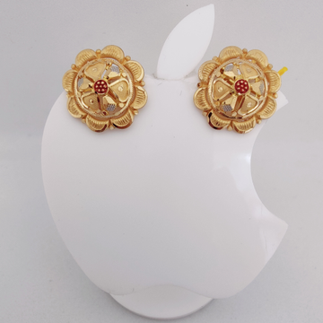 22k Gold Exclusive Round Ledies Earring by 