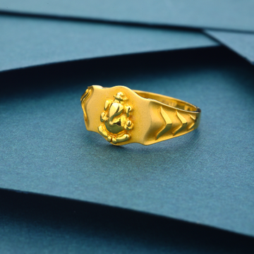 22k 916 Ganpati Design Matt Finish Gold Ring For M... by 