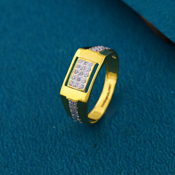 22K 916 Fancy Diamond Gold Ring For Mens by 
