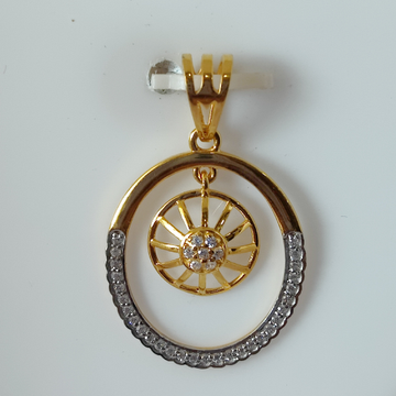 22k Gold Round Shape Diamond Pendant by 