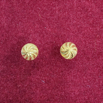 916 gold vertical round shape tops Earring by 