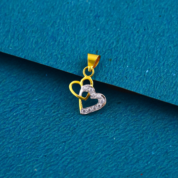 18K Gold Double Heart design Pendant by 