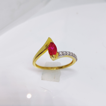 22k gold red chowki Ladies ring by 