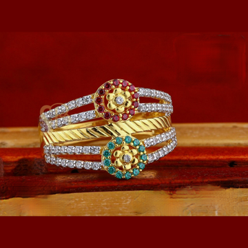 22k gold diamond color stone ring by 