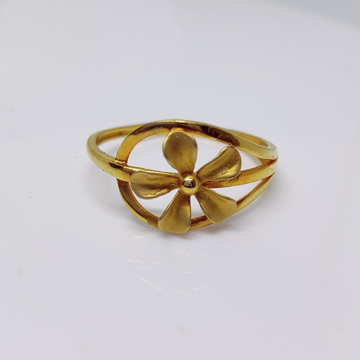 22k gold flower design exclusive plain ladies ring by 