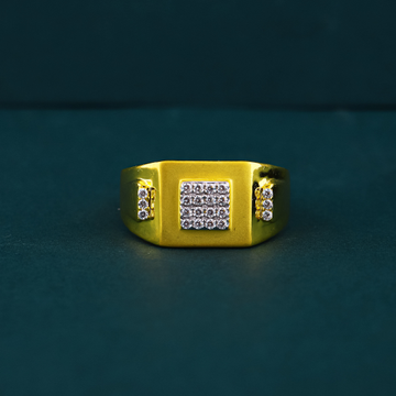 22k Yellow Gold Diamond Gold Ring For Mens by 