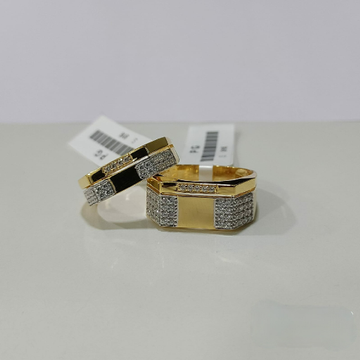 22k gold square couple ring by 