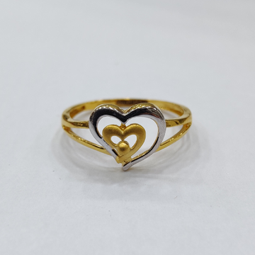 22k gold layering heart shape ring by 