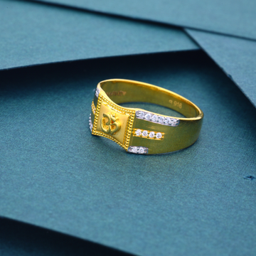 22k gold Om Design Regular Wear Diamond Ring For M... by 