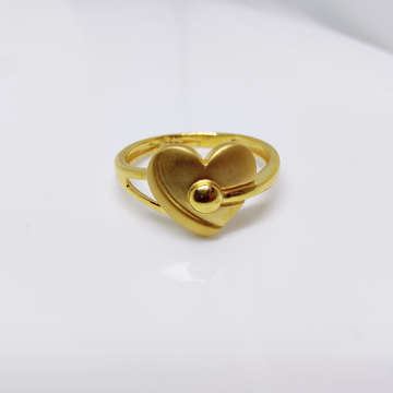 22k gold plain heart shape ring For Woman by 