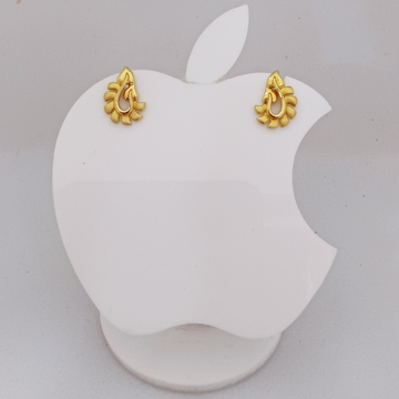 18k gold plain patti design earring by 