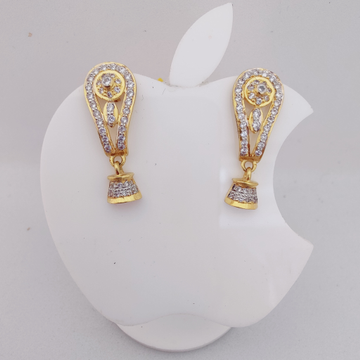 22k Gold Exclusive Hanging Stone Earring by 