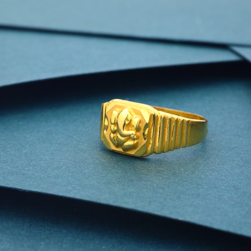 22K 916 Ganesh Ji Design Gold Ring For Mens by 
