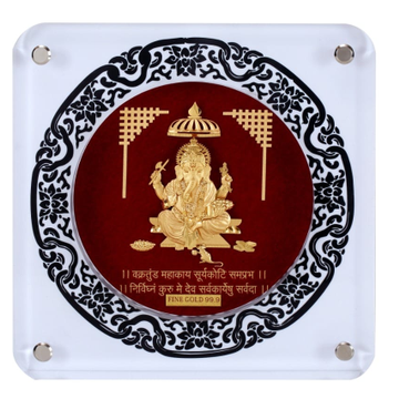 24k gold leaf ganeshji  gifteble frame by 