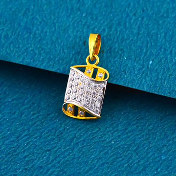 20K Gold Unisex Square Pendant by 