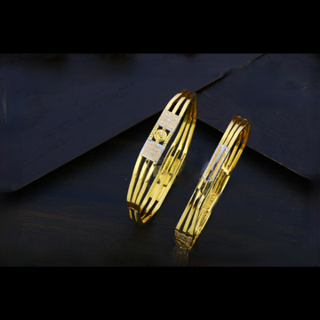 22k gold three line bangle by 