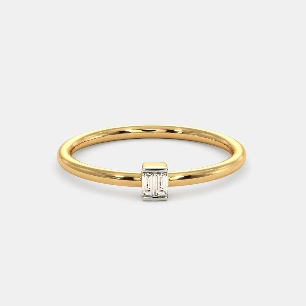 916 Gold Single Stone Ladies Ring