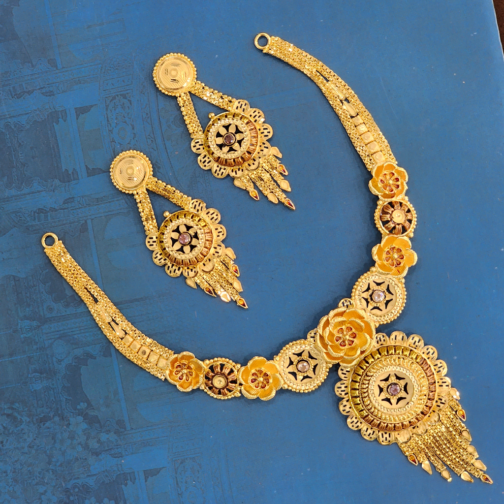 1.gram gold fashion Antique jewellery necklace set