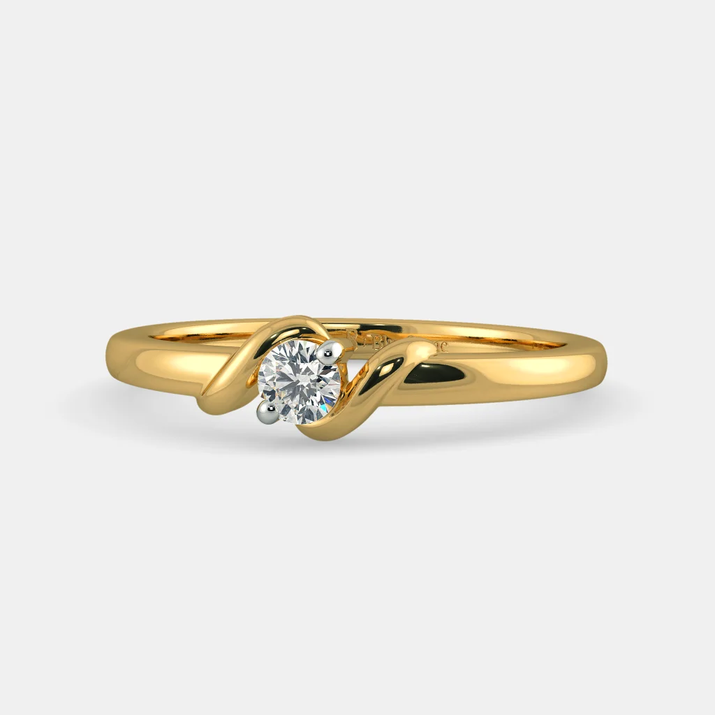 Ridged Single Stone Diamond Ring