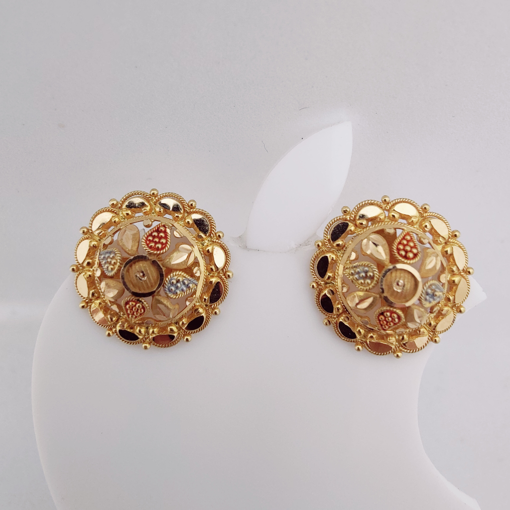 20k Gold Exclusive Round Shape Design Earring