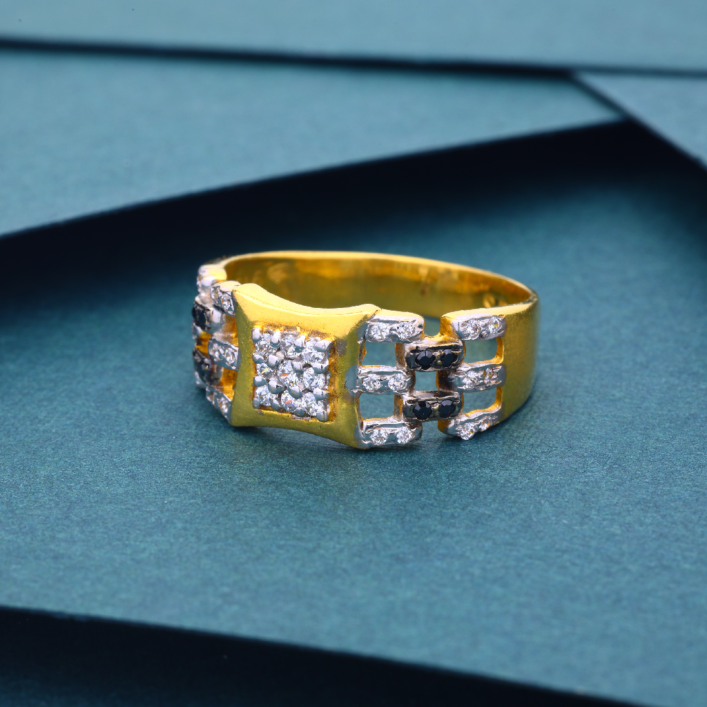 22K Gold Diamond Ring For Men's