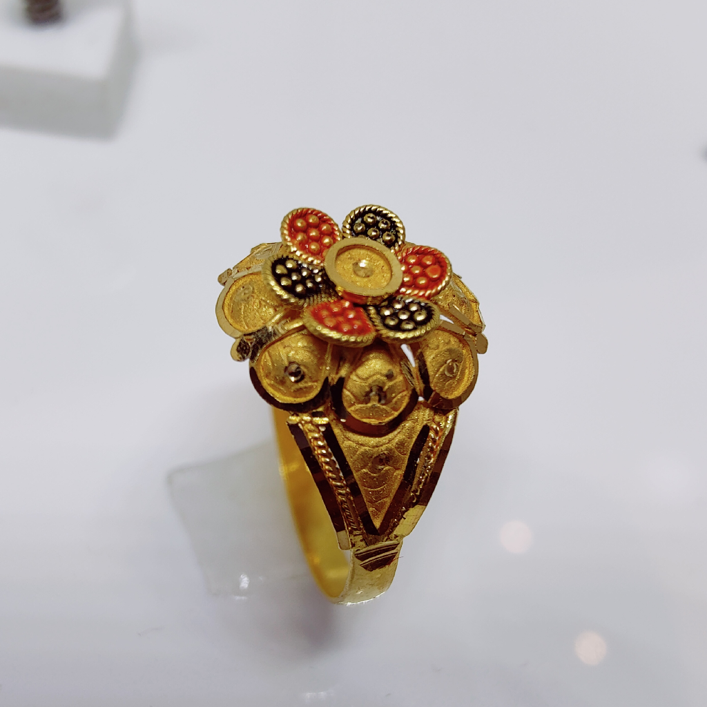 22k gold flower design exclusive ring