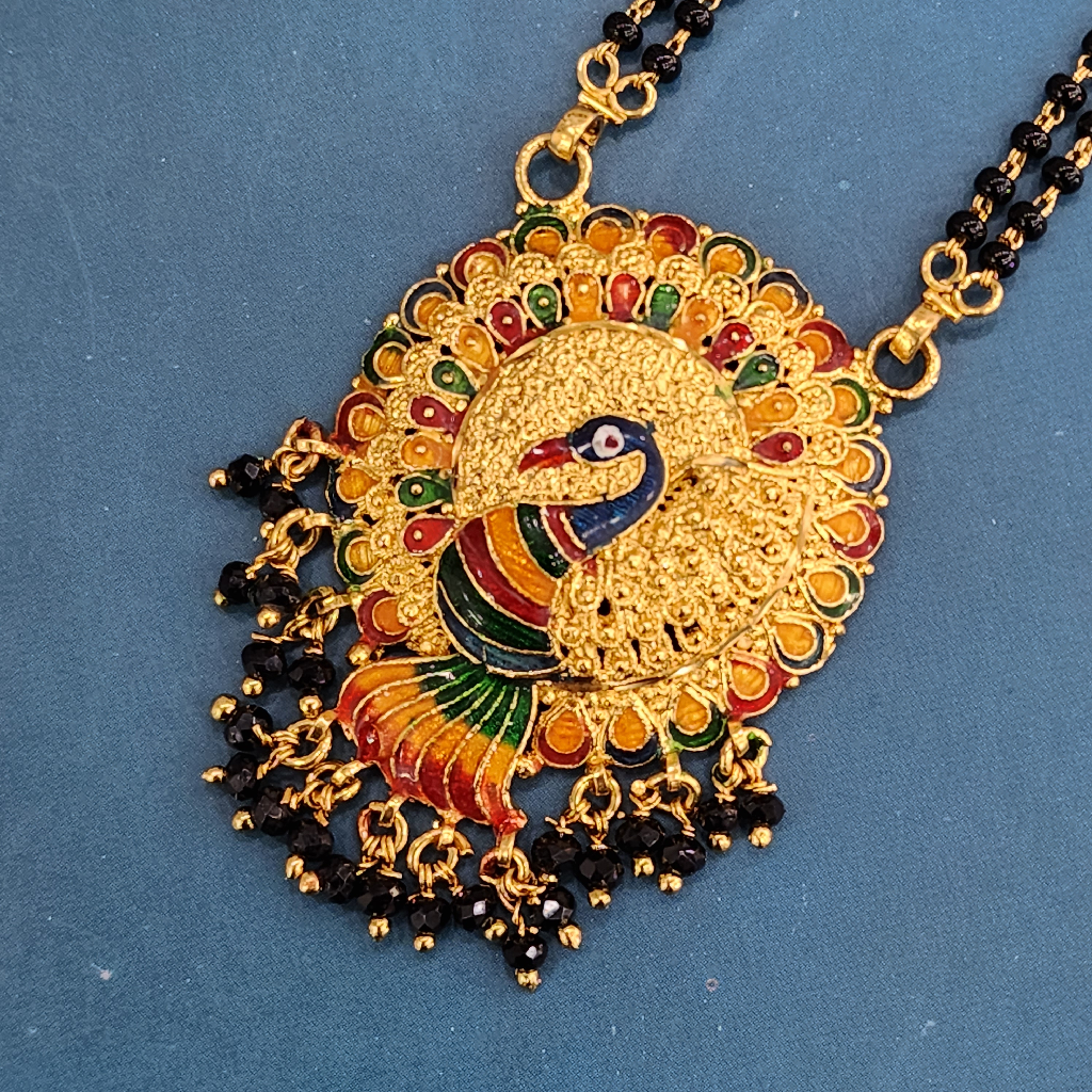 1. gram gold long Peacock forming fashion jewellery mangalsutra