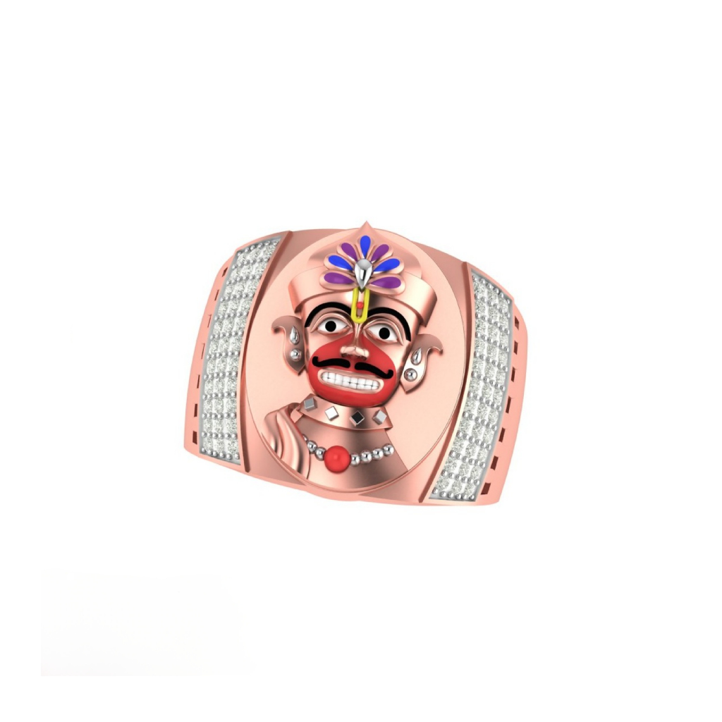 18k rose gold kashtbhanjan hanumaji ring