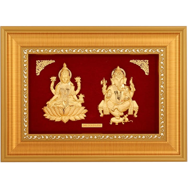 999 gold leaf Laxmi-ganeshji frame