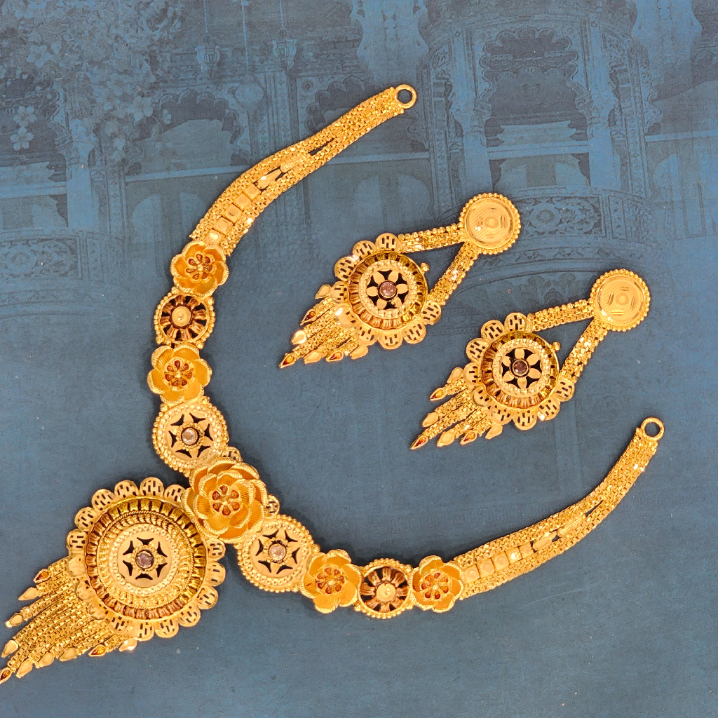 1.gram gold fashion Antique jewellery necklace set