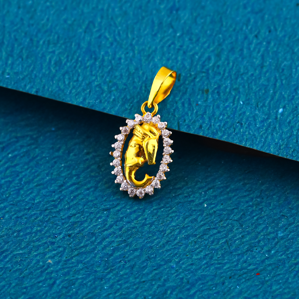 18k gold ganpati dimond collection pendant