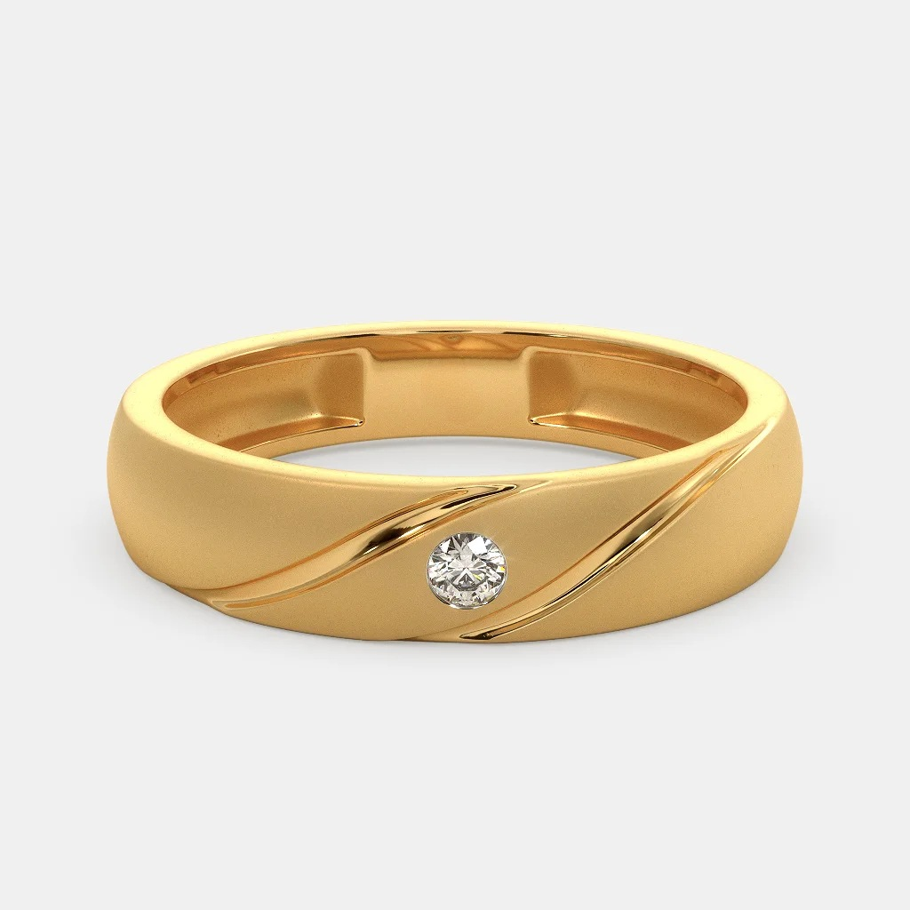 22k gold single stone ladies and gents ring