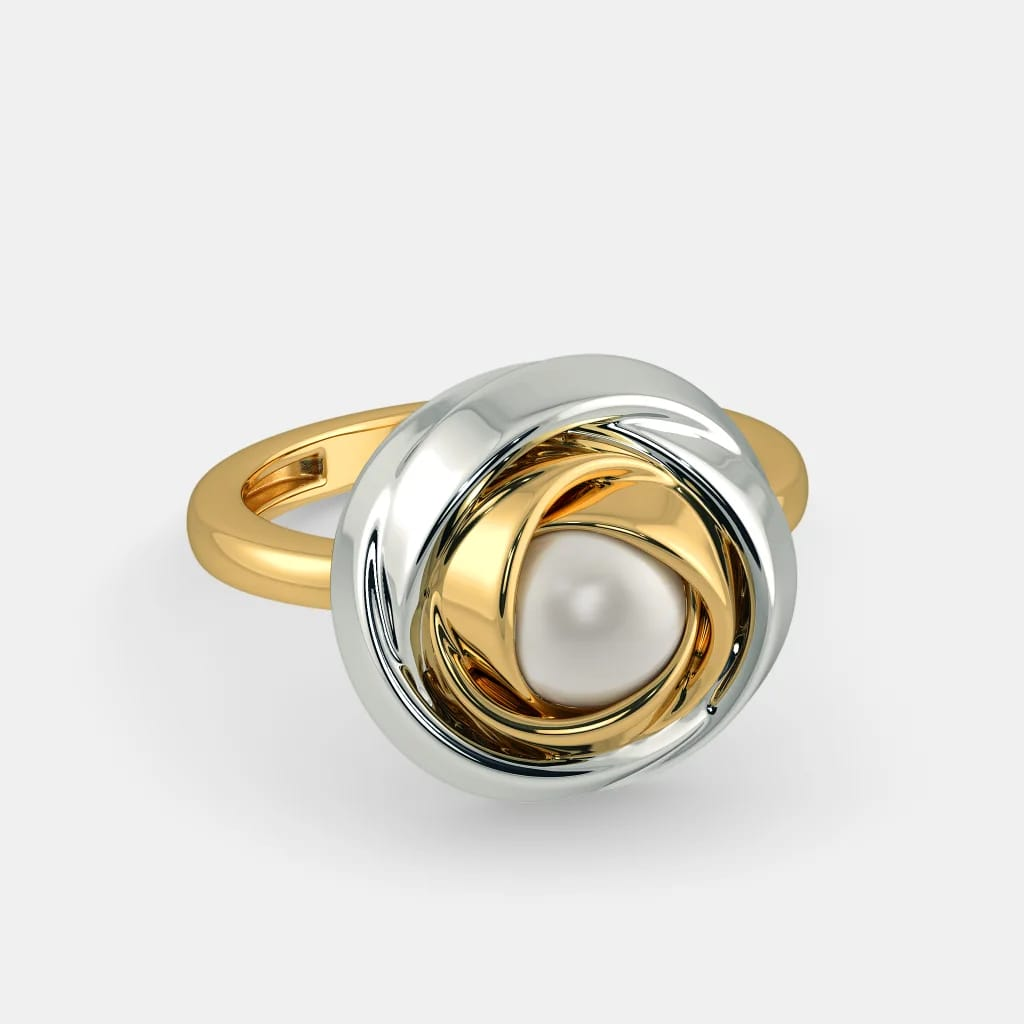 22k 916 gold exclusive 2 tone ladies ring