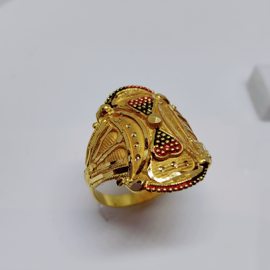 22k gold plain kalkati ladies ring