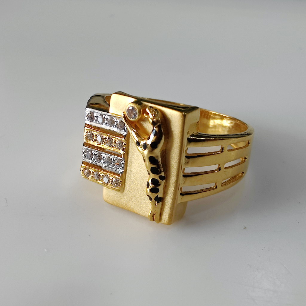 22k Yellow gold Mens Jaguar Gold Kada Cuff Bracelet Stone studded Rhodium  Design | eBay